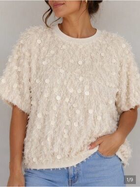 NWOT Gibson Latimer Sequin Trimmed Textured Top Size XXL